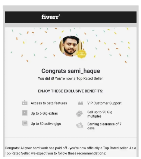 Fiverr Top Rated Seller badge