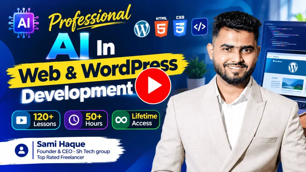 AI web development course banner: Professional AI in Web & Career Development